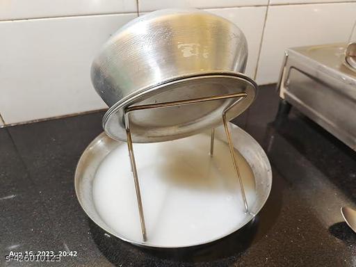 Stainless Steel Rice Pot Drainer & Strainer Stand – Hands-Free Kitchen Draining Rack