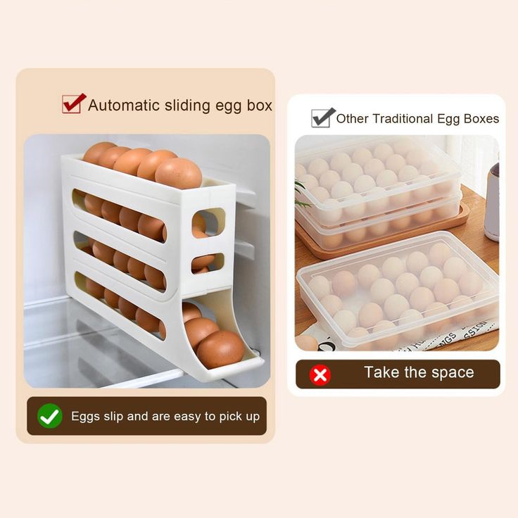 Automatic Rolling Egg Organizer (30-Egg Capacity)