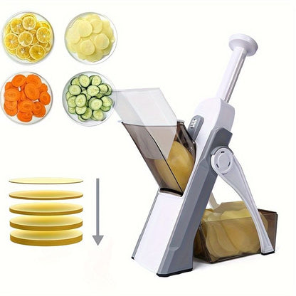 6-in-1 Multifunctional Adjustable Vegetable Slicer & Grater with Safety Ho