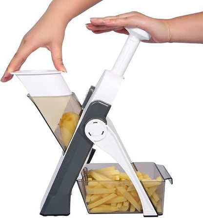 6-in-1 Multifunctional Adjustable Vegetable Slicer & Grater with Safety Ho