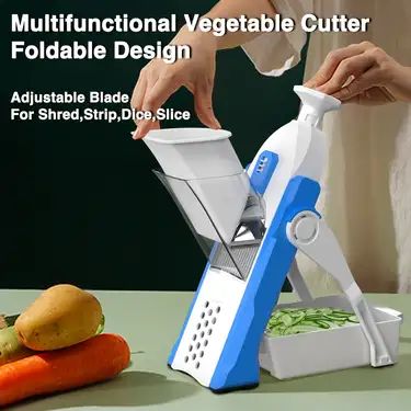 6-in-1 Multifunctional Adjustable Vegetable Slicer & Grater with Safety Ho