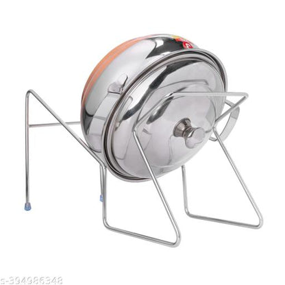 Stainless Steel Rice Pot Drainer & Strainer Stand – Hands-Free Kitchen Draining Rack