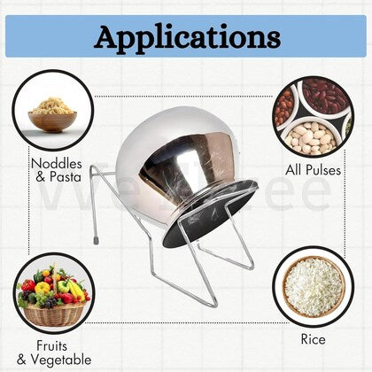 Stainless Steel Rice Pot Drainer & Strainer Stand – Hands-Free Kitchen Draining Rack